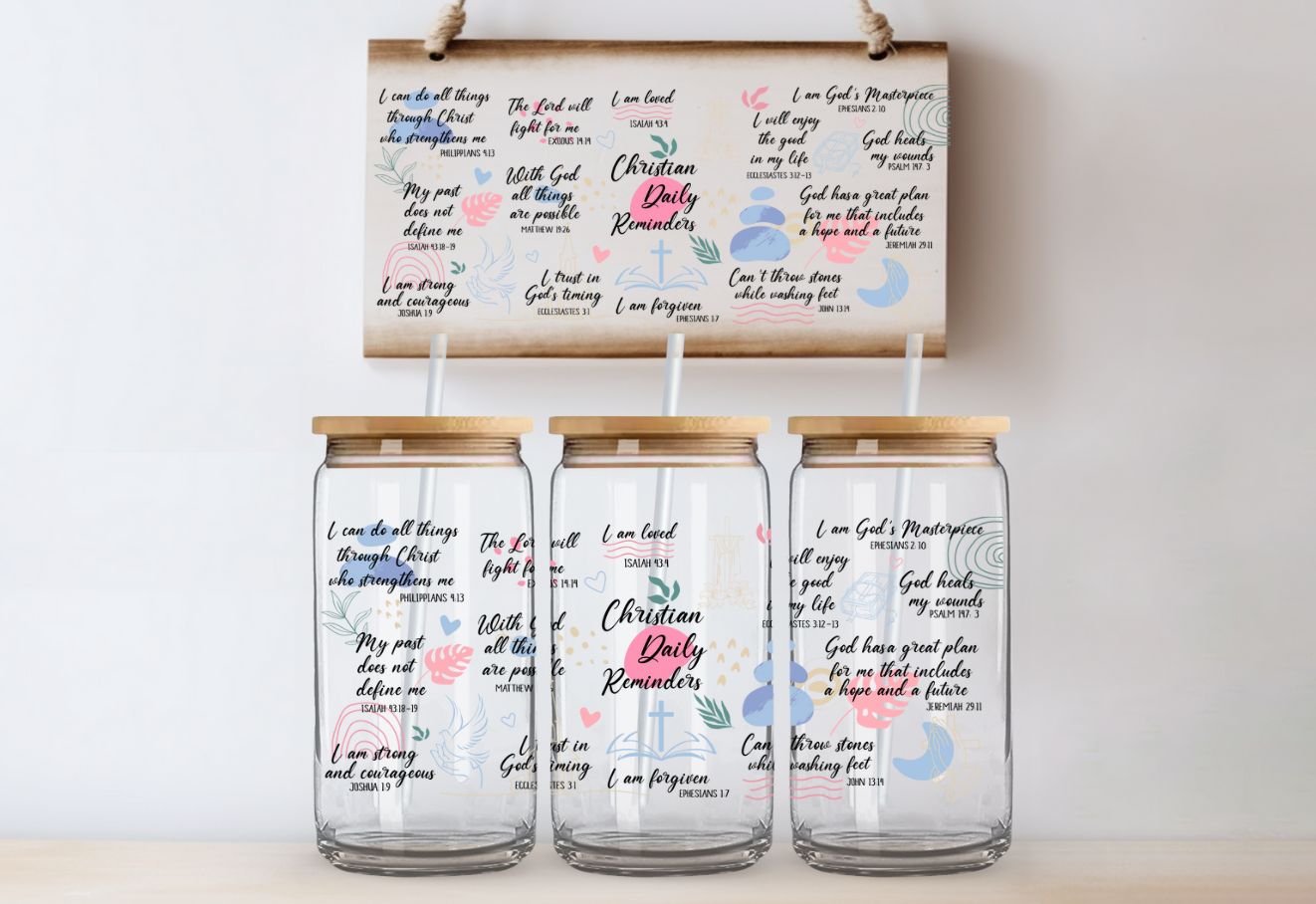 Christian Daily Reminders Glass Can