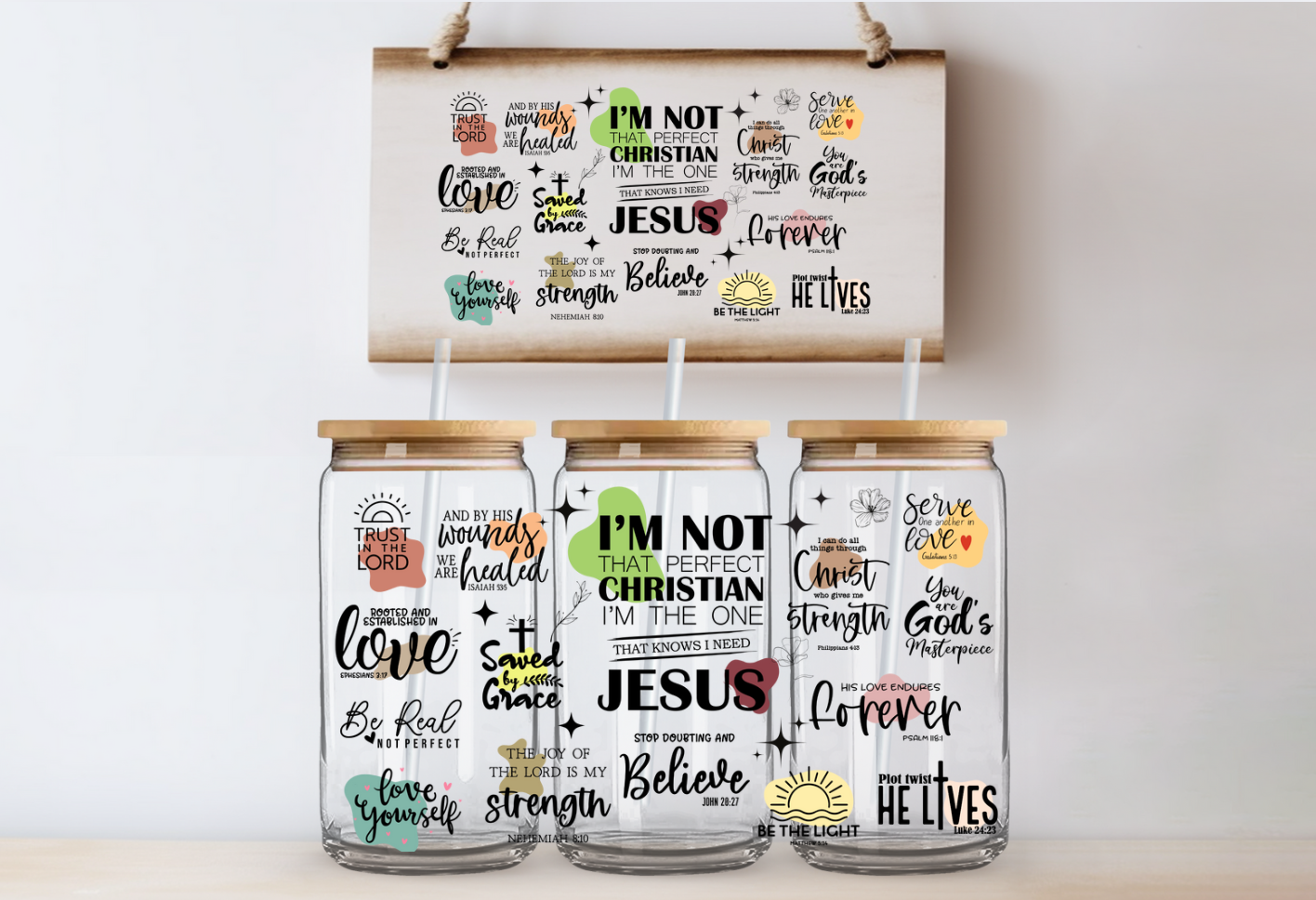 Need Jesus Glass Can