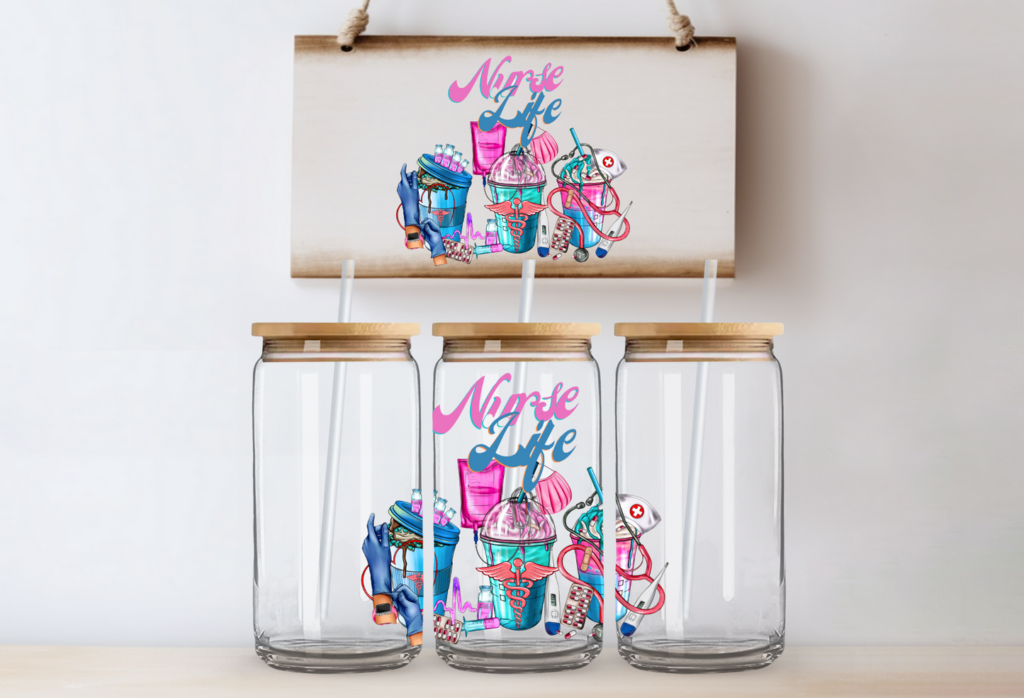 Nurse Life Glass Can