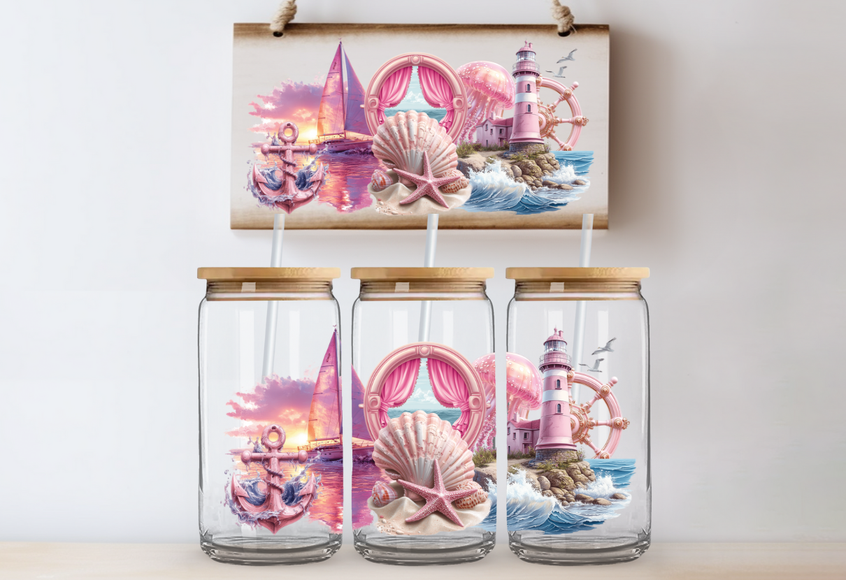Pink Sailor Glass Can