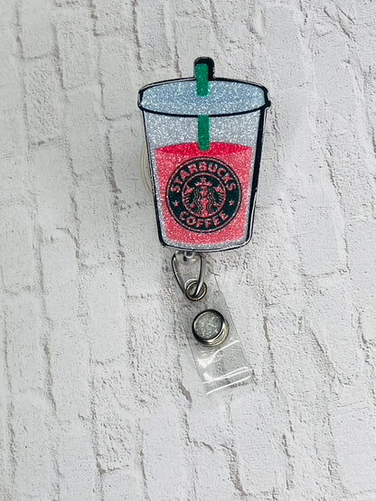 Pink Drink Badge Reel