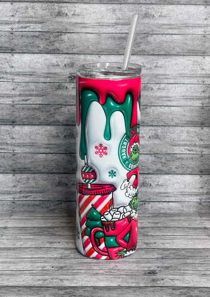 Pink Drip Christmas Tumbler