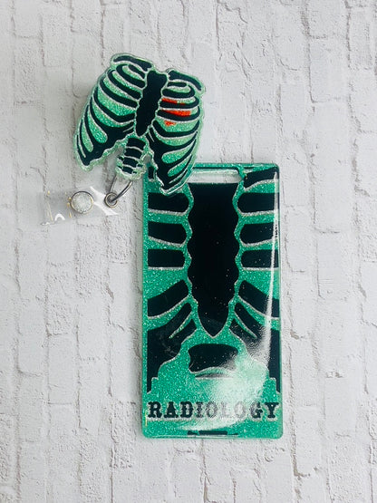 Rib Cage Badge Reel (Glow in the dark)