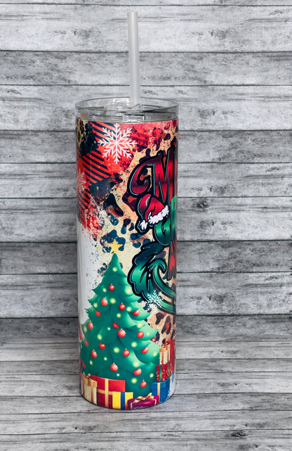 Cheetah Print Christmas Tumbler