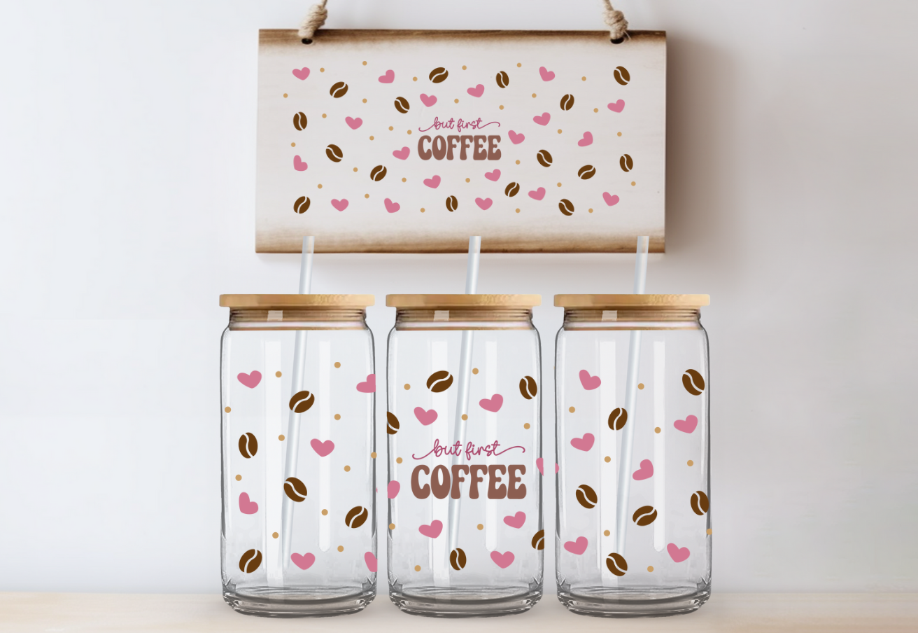 But First Coffee Glass Can