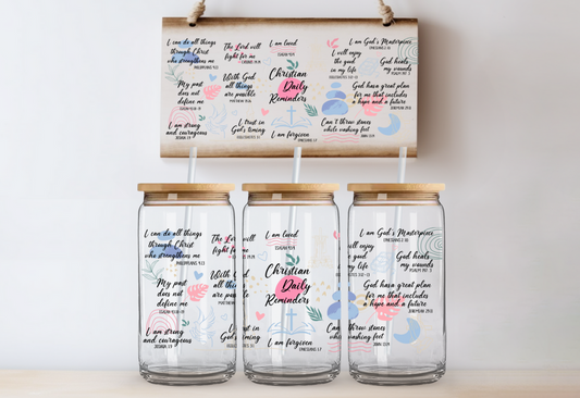 Christian Daily Reminders Glass Can
