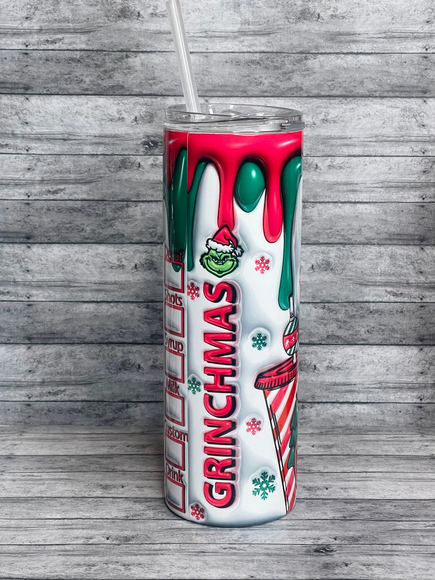 Pink Drip Christmas Tumbler