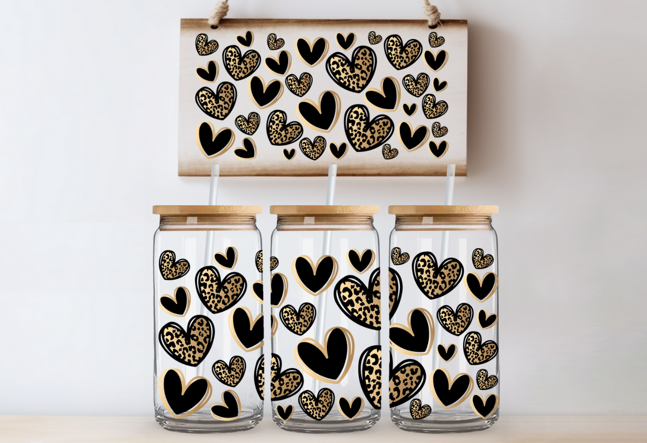 Dark Hearts Glass Can