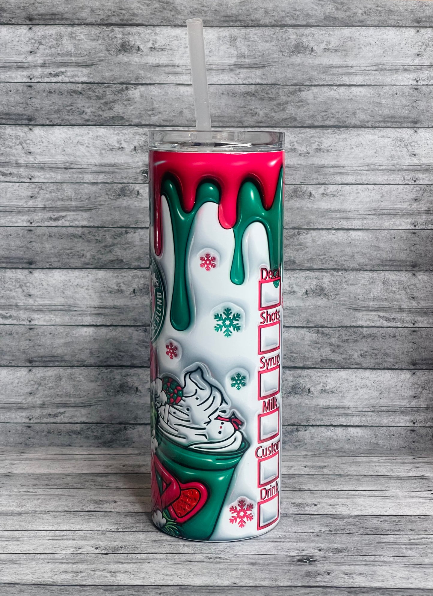 Pink Drip Christmas Tumbler