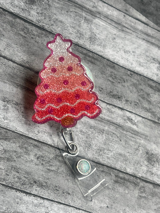 Pink Tree Badge Reel