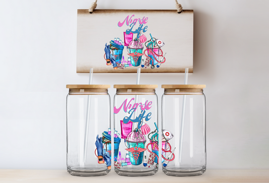 Nurse Life Glass Can