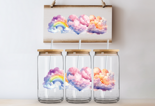 Pastel Clouds Glass Can