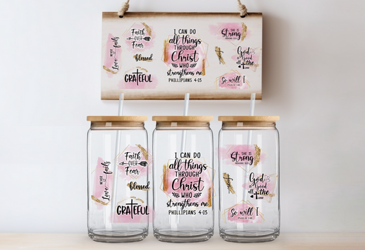 Philippians 4:13 Glass Can