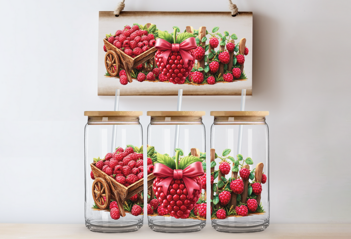 Raspberry Parade Glass Can