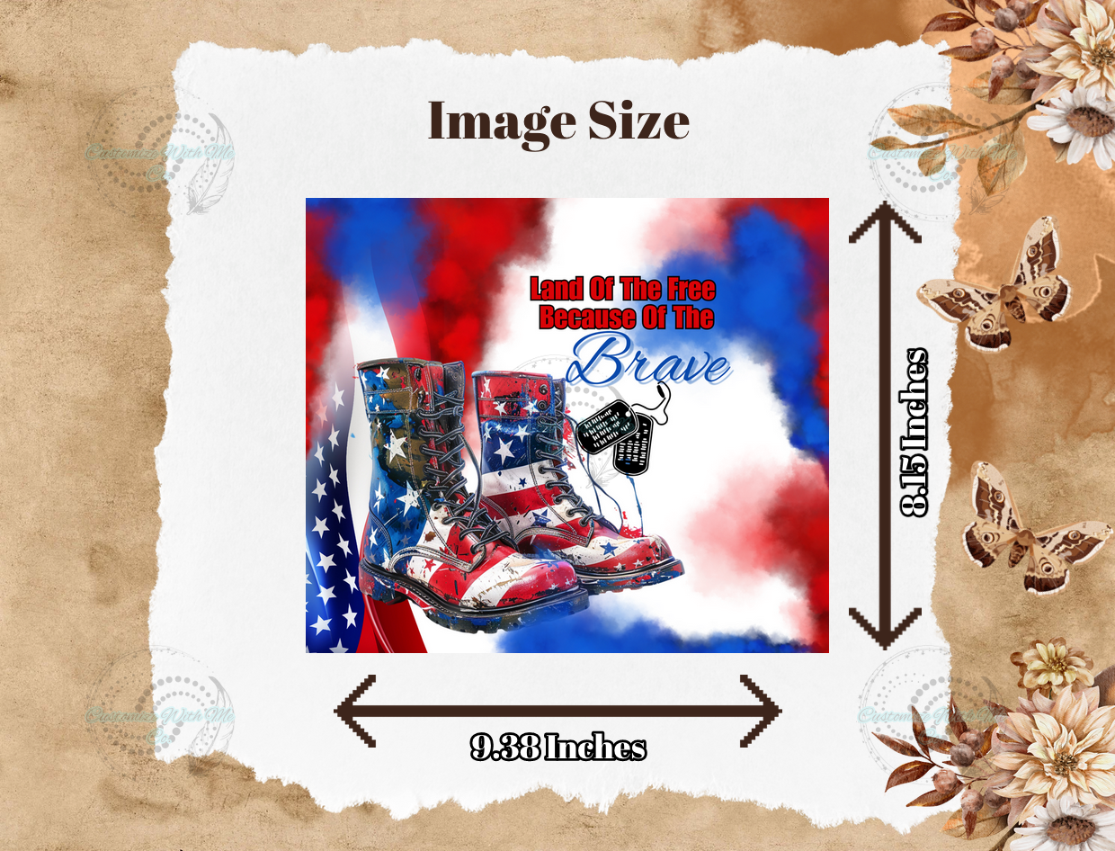 Land of the Free 20oz Tumbler Wrap (for Sublimation)