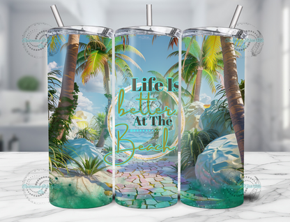 Life is Better at the Beach 20oz Tumbler Wrap (for Sublimation)